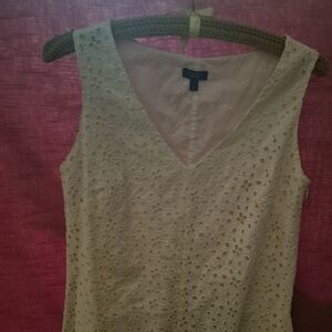Talbots White Eyelet Sleeveless  women's-dress
